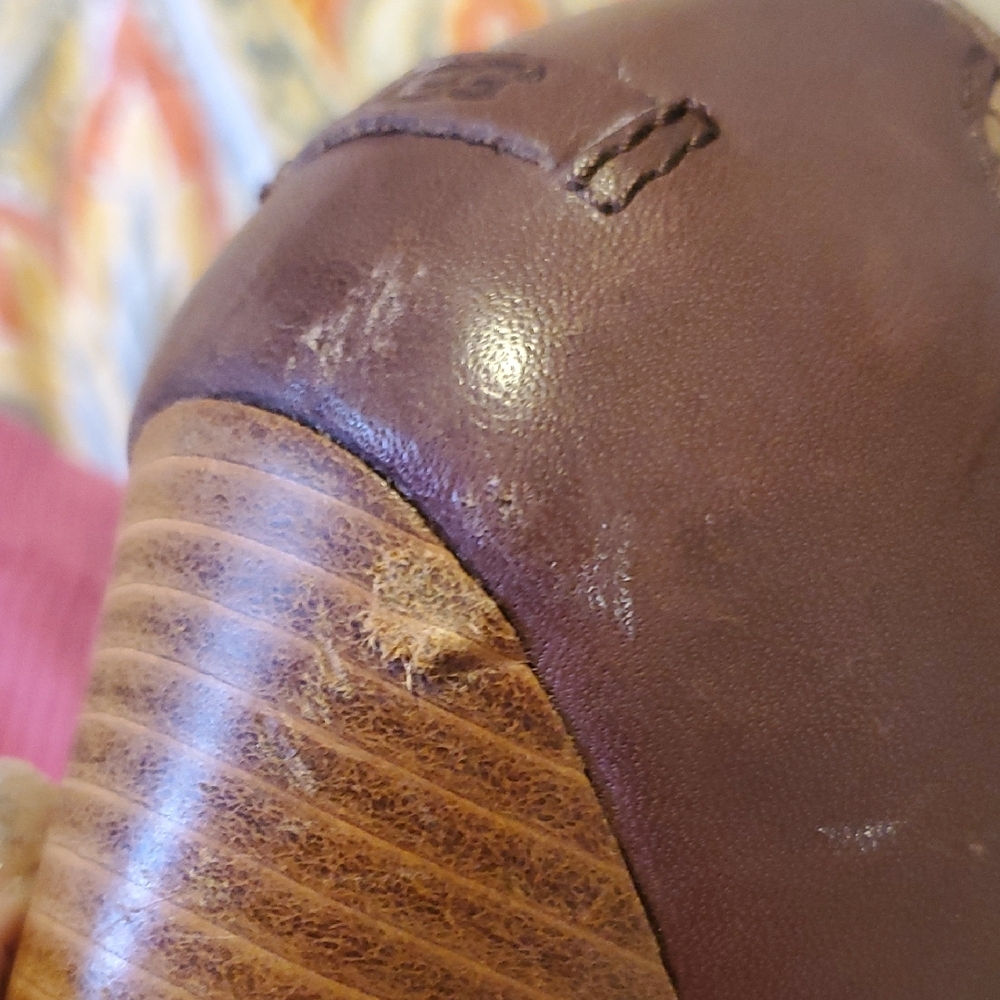 UGG Brown and Tan High Heel Ankle Booties - Picture 5 of 5